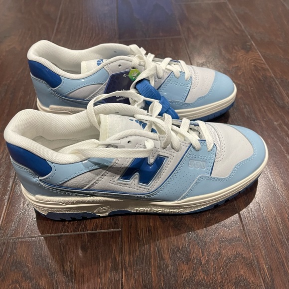 New Balance 550 Patent Leather Pack Chrome Blue BB550YKE Men Size 7 NEW